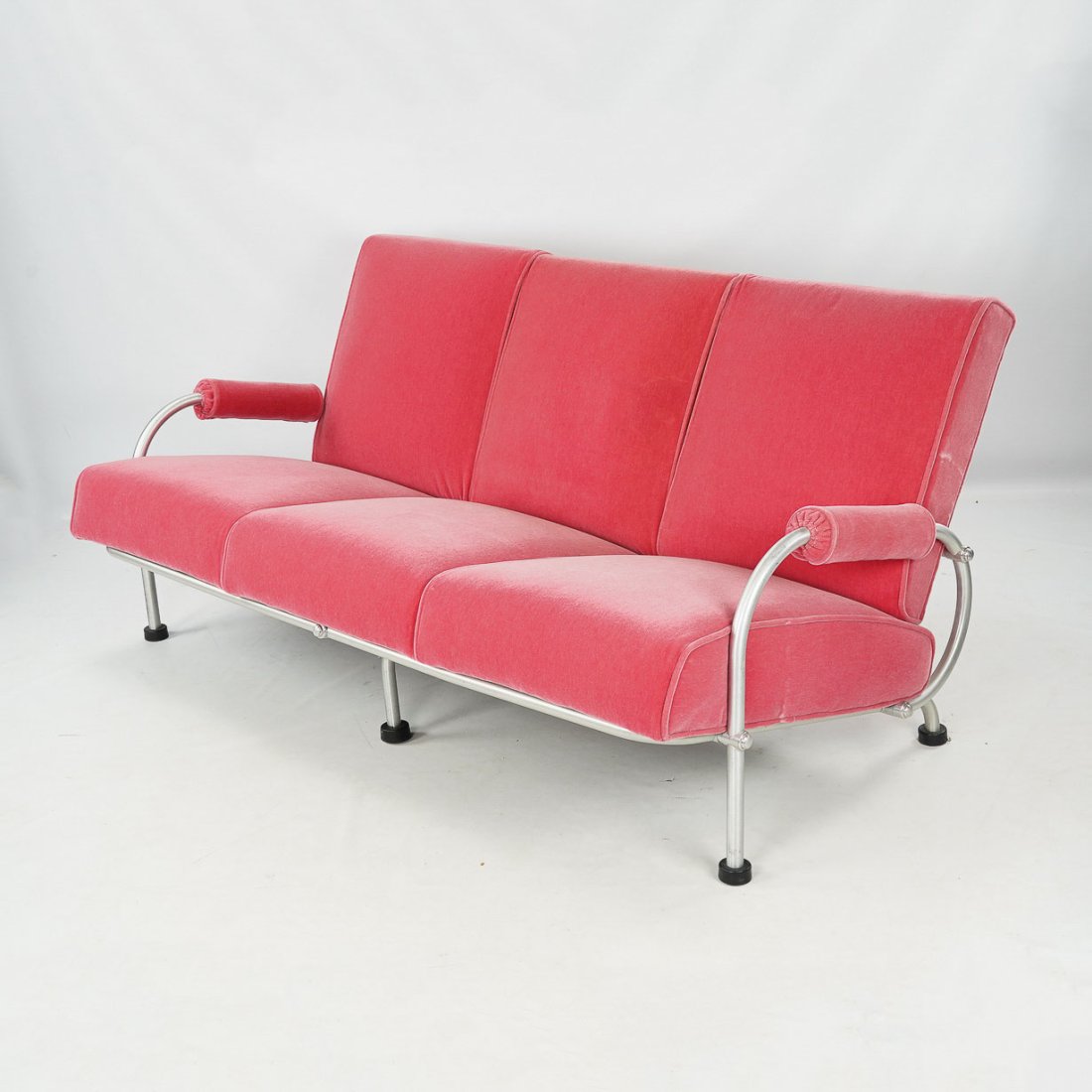 Original Warren McArthur Machine Age Aluminum Three-Seat Sofa (1 of 15)