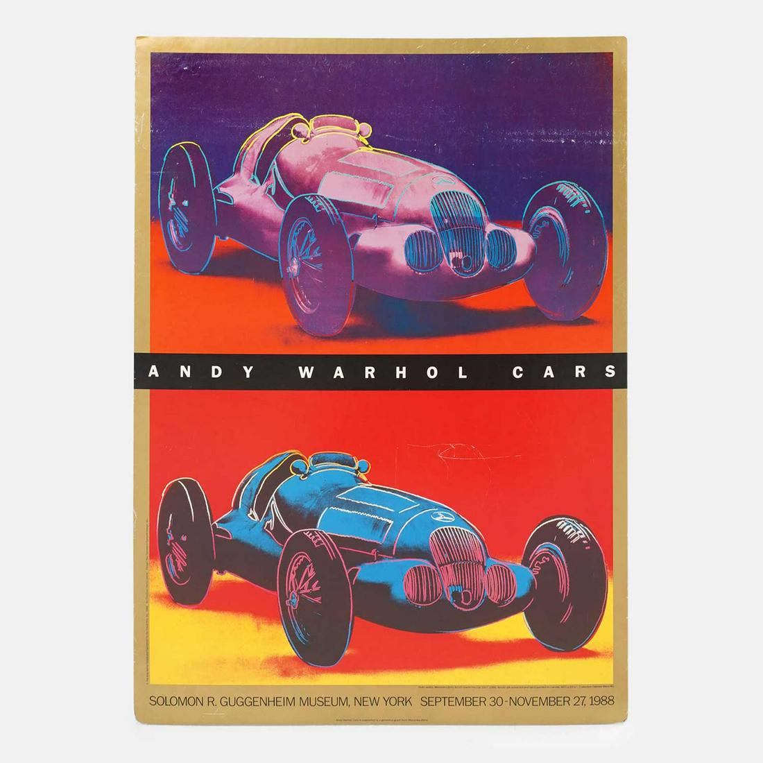 1988 Andy Warhol Cars Guggenheim Museum Exhibition Mounted Poster (1 of 4)