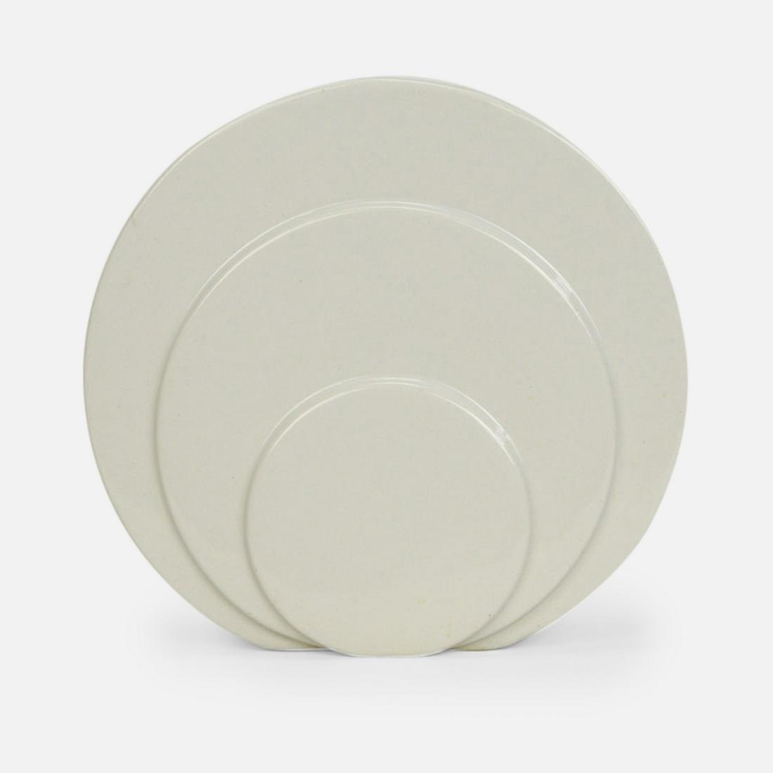 Vintage Trenton Art Pottery Modernist Round White Vase (1 of 9)