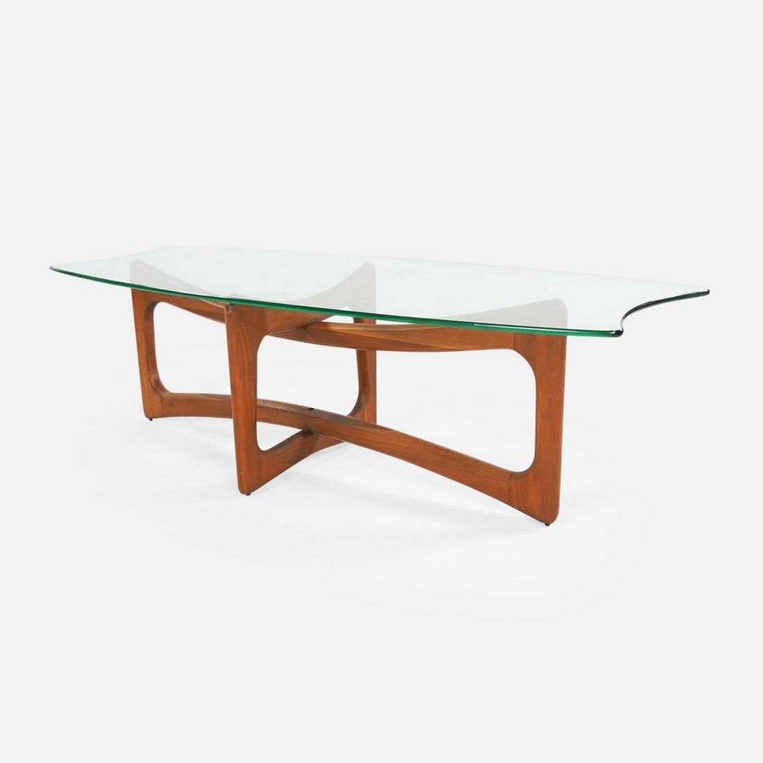 Adrian Pearsall Glass and Wood Ribbon MCM Cocktail Table (1 of 10)