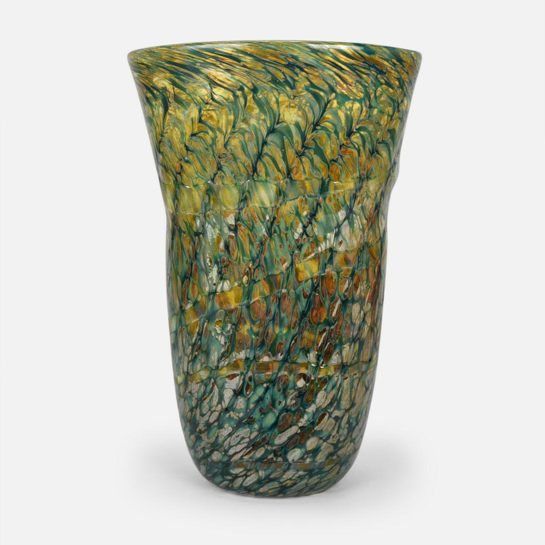 Multicolored Tall Hand Blown Art Glass Vase Millefiori Cane Construction (1 of 9)