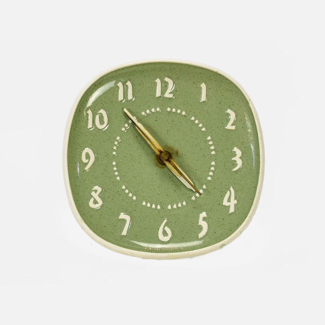 Meadow Green Harker Ceramic Clock Designed By Russel Wright for General Electric MCM (1 of 8)