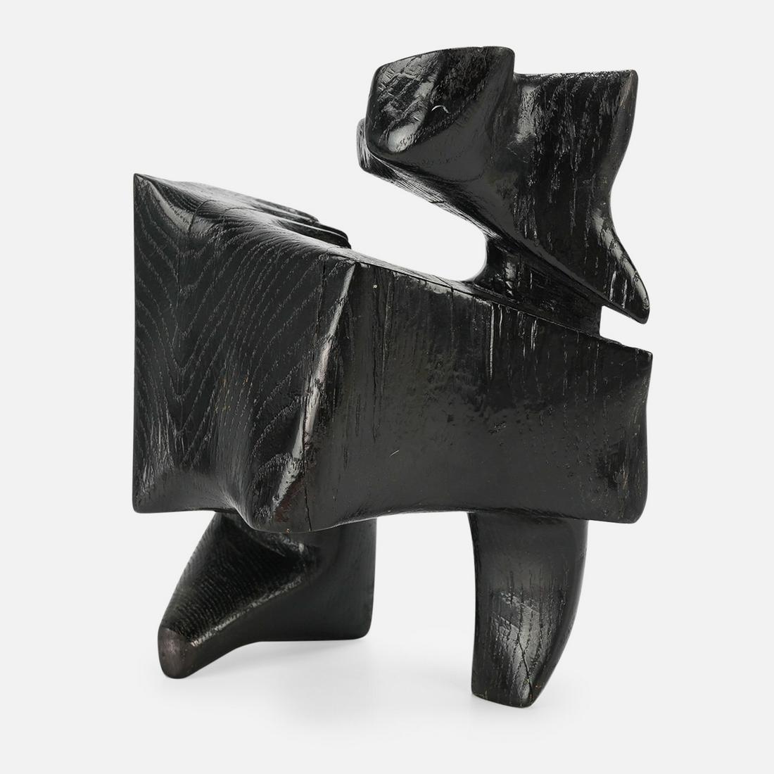 Early 20thC Cubist Style Carved and Painted Wood Symbolist Bull Sculpture (1 of 9)