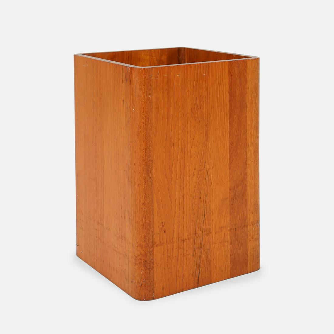 Solid Teak Wastebasket Plant Stand MCM Wood (1 of 6)