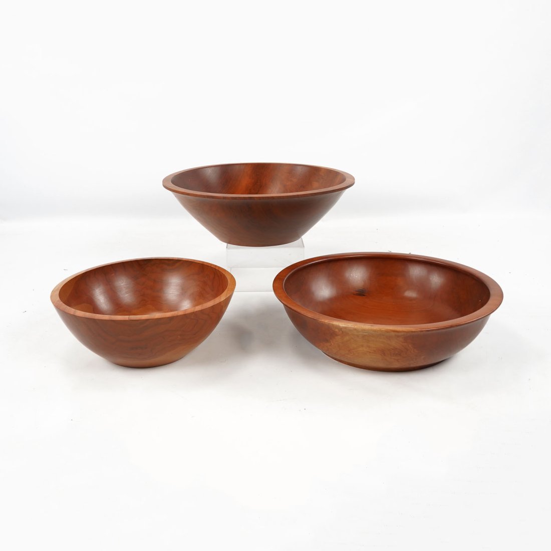Three K. C. Cromwell Bench Made Cherry Turned Wood Bowls (1 of 6)