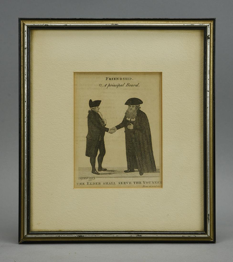 Kay, John FRIENDSHIP - A PRINCIPAL BEARD 1793 Antique Print (1 of 2)