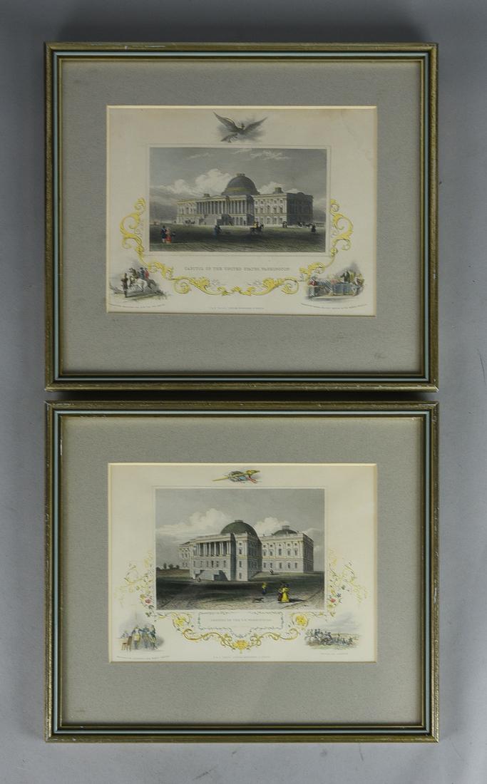 Two Engravings of the U.S. Capitol by J & F. Tallis, ca. Mid-19th Century (1 of 7)