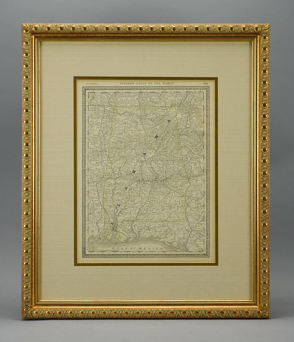 Hand Colored Map of Alabama by Rand McNally, 1881 (1 of 4)