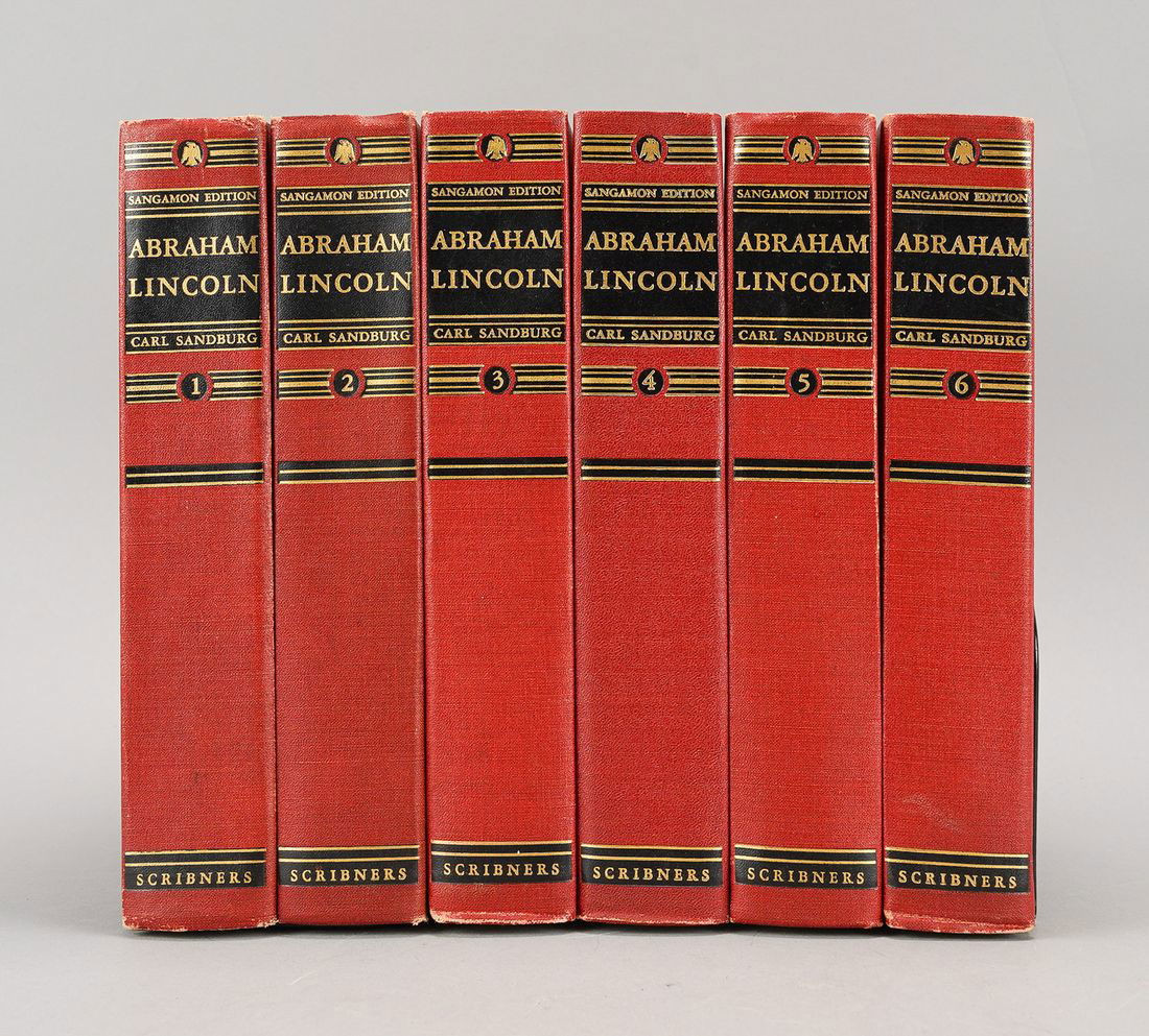 Abraham Lincoln 6 Vol Biography by Carl Sandburg Sagamon Edition 1943 (1 of 7)