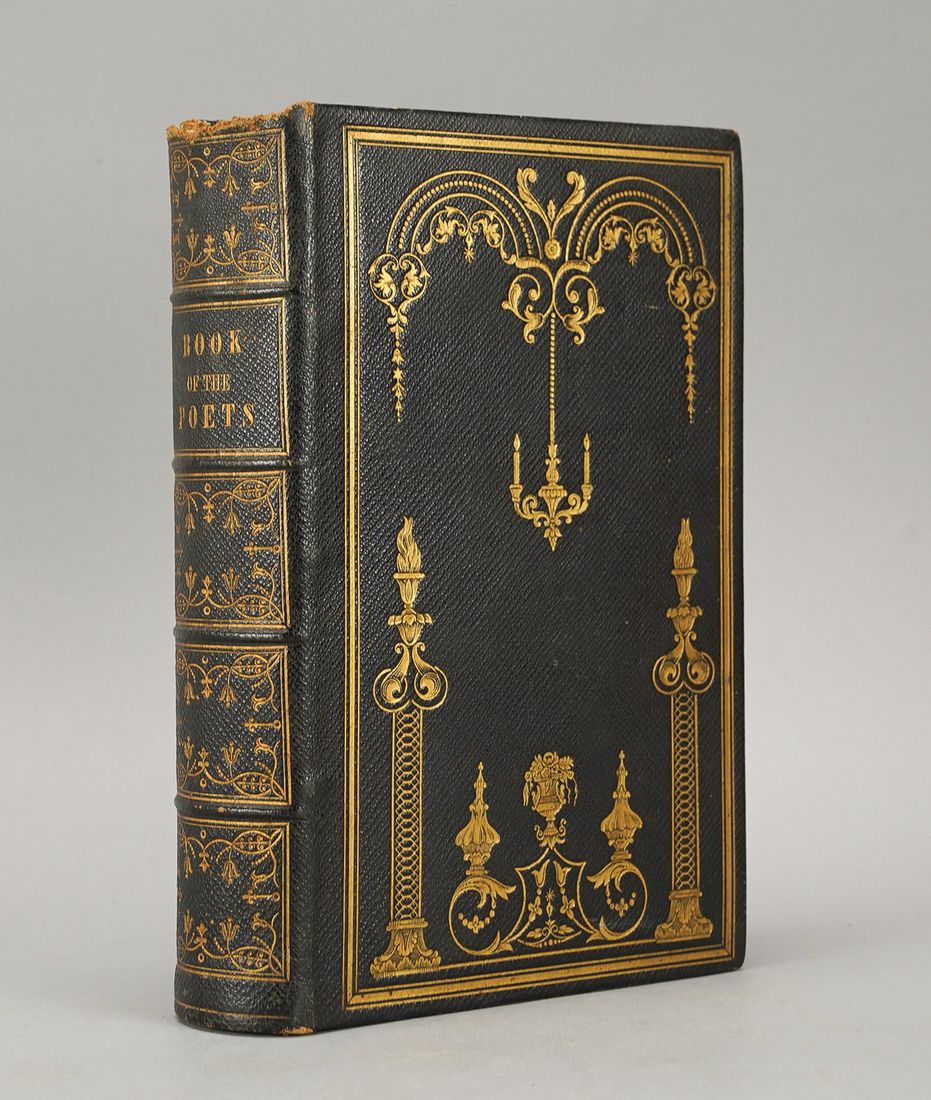 Book of the Poets: The Modern Poets of the Nineteenth Century: Scott, Webster & Geary. London, 1842. Compilation, various. Hardcover. 490 pgs. Gilt stamped boards are clean with bumped corners, missing top edge of the spine. Gilt stamped raised spine. Title page 