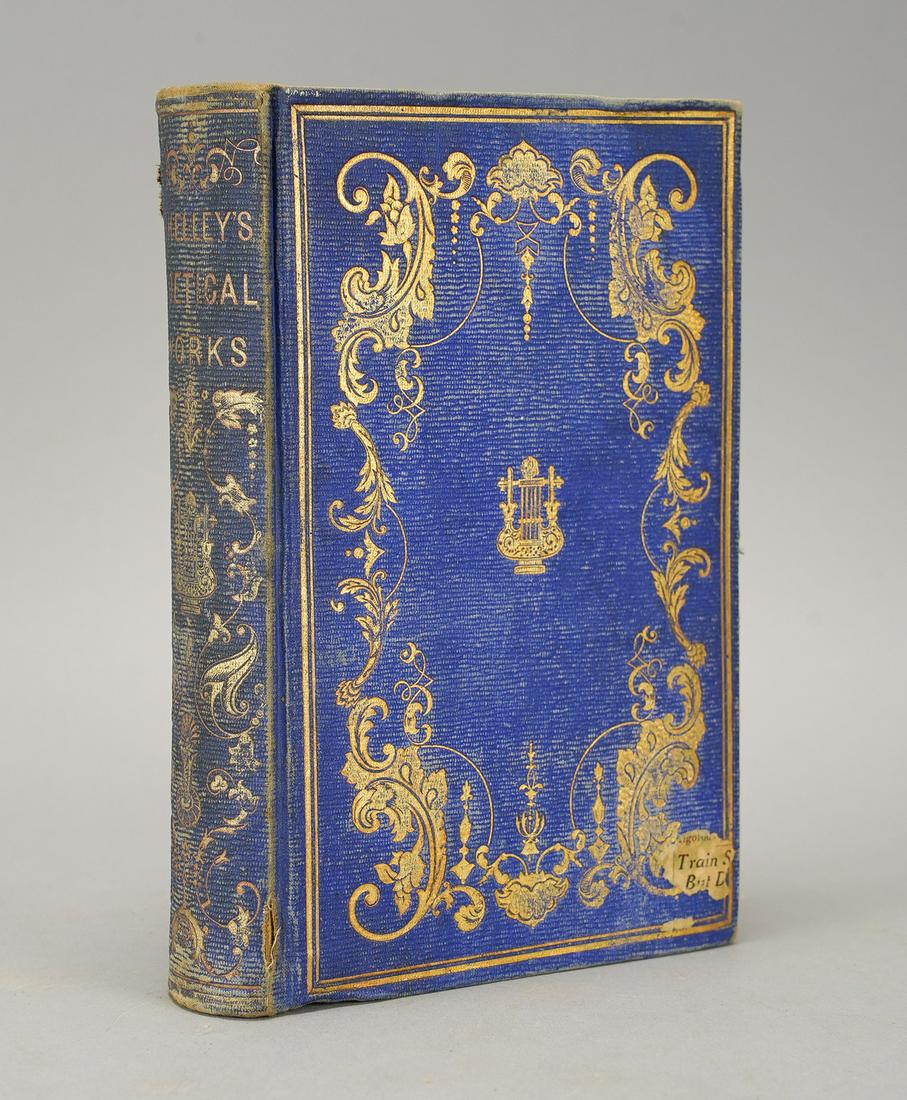 The Poetical Works of Percy Bysshe Shelley 19thC Gilt Stamped Book (1 of 6)