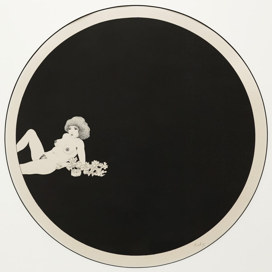 Vint, Tonis. A GIRL IN A CIRCLE Framed Original Print (1 of 4)