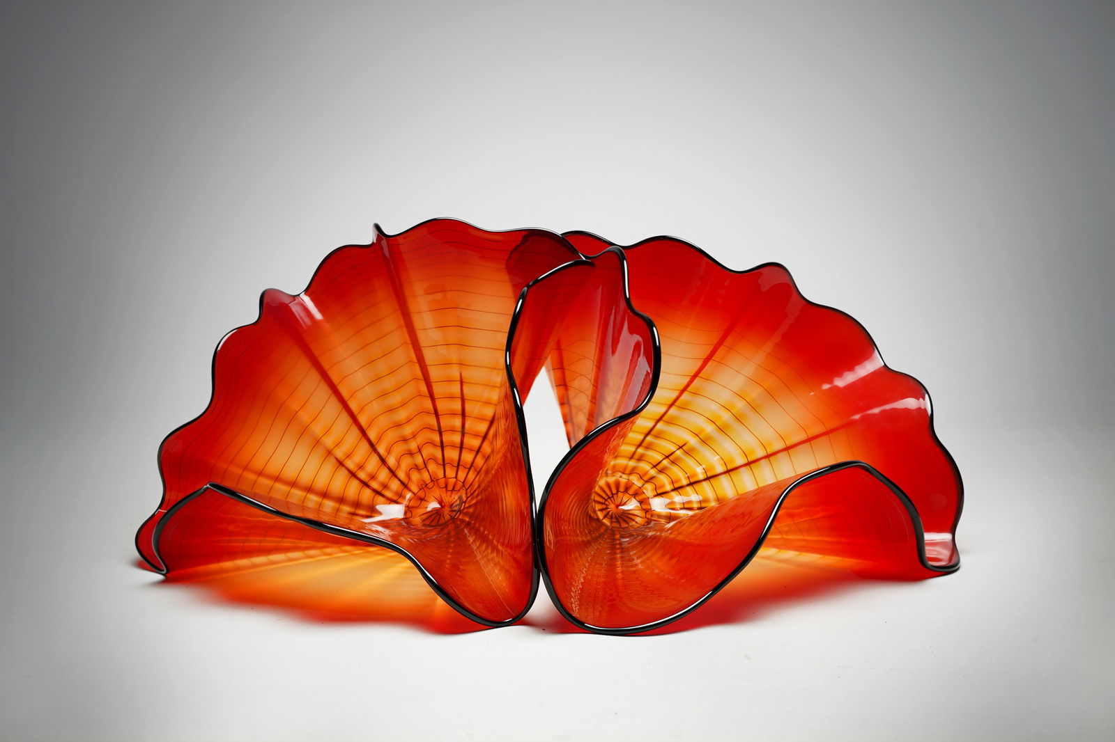 Chihuly, Dale. Red Amber Persian Pair Two-Piece Art  Glass Sculpture (1 of 10)