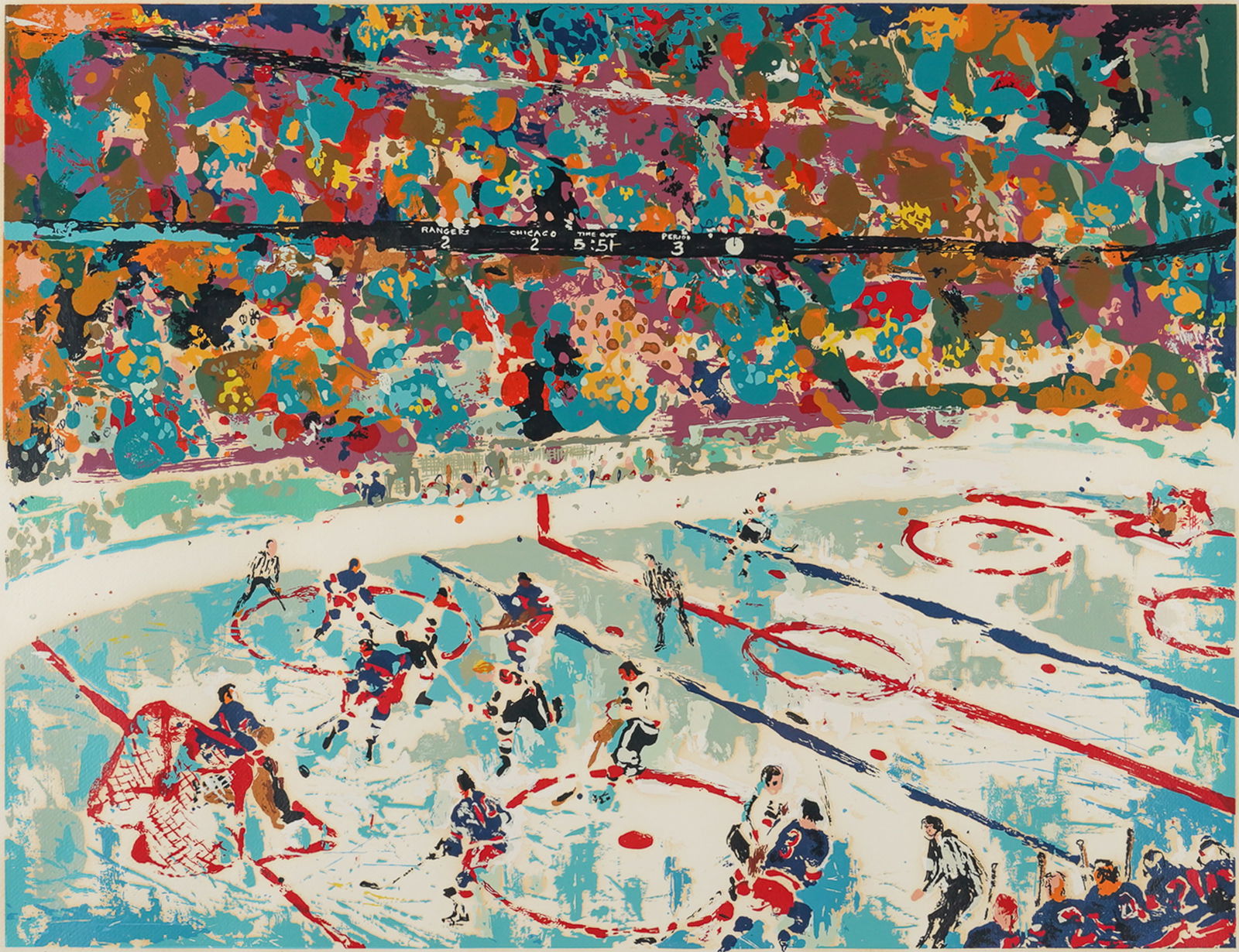 Neiman, LeRoy. SLAP SHOT 1974  RANGERS VS  CHICAGO AP Edition Print (1 of 7)