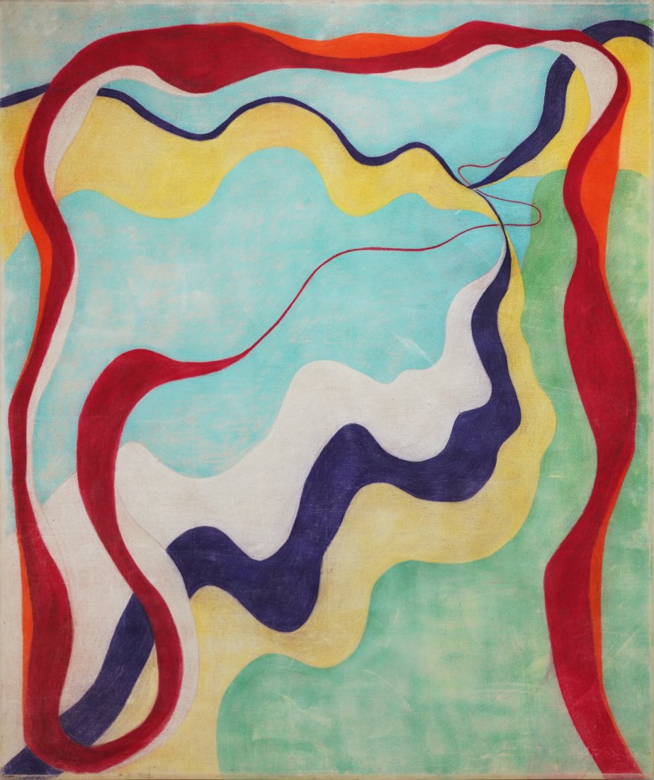 Large Abstract Colorfield Acrylic on Canvas Painting (1 of 4)