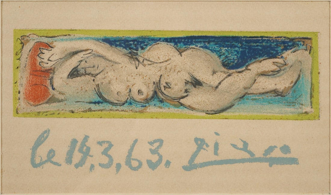 Picasso, Pablo. PETIT NU COUCHE Framed Color Lithograph (1 of 5)