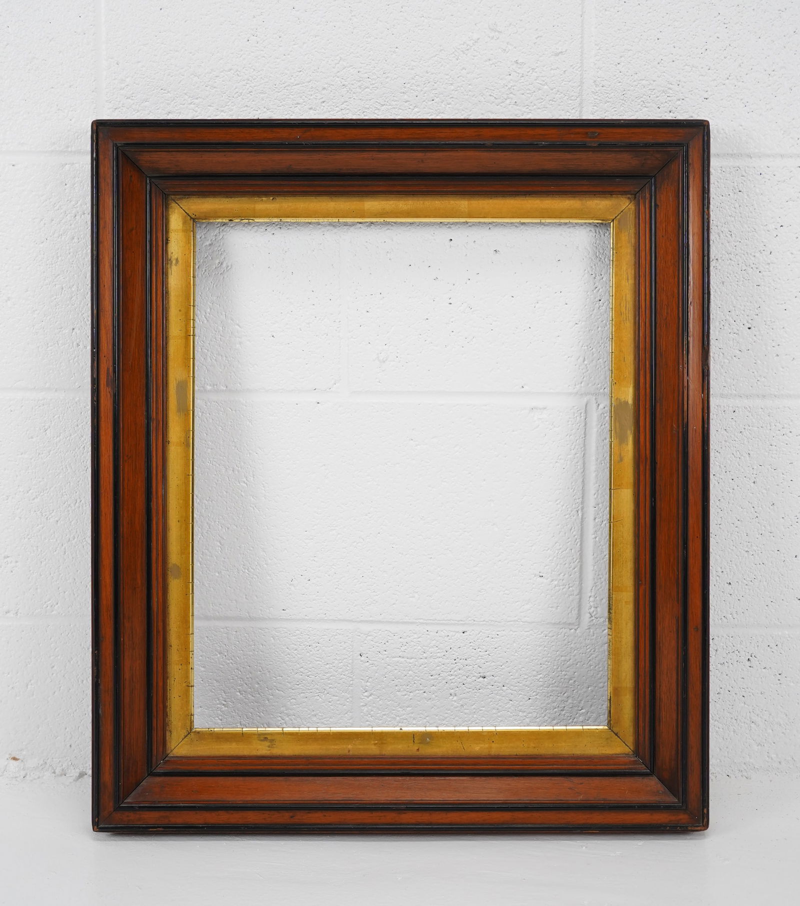 Antique 19thC Walnut and Gilt Gold Deep Set Large Picture Frame (1 of 4)