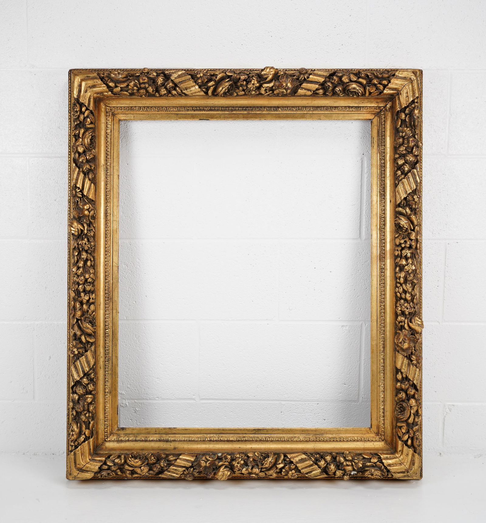 Heavy and Large Antique Mid-19thC Gilt Gesso on Wood All Gold Painting Frame (1 of 4)
