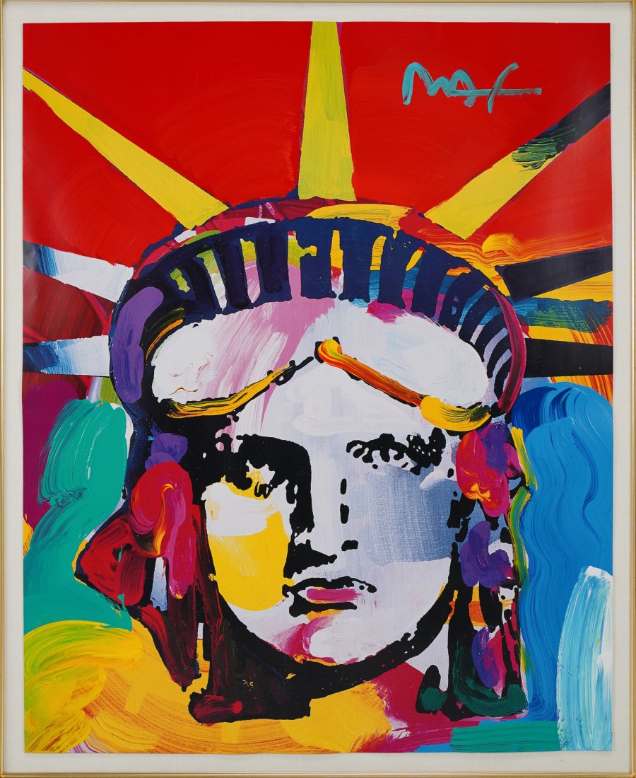 Max, Peter. LIBERTY HEAD Acrylic Painting (1 of 5)