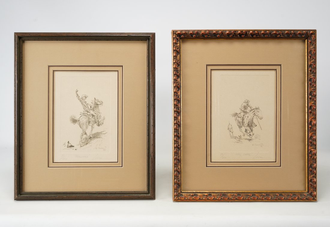 Euren, Barry. THE CHASE & FORWARD 1976 Limited Edition Etchings (1 of 9)