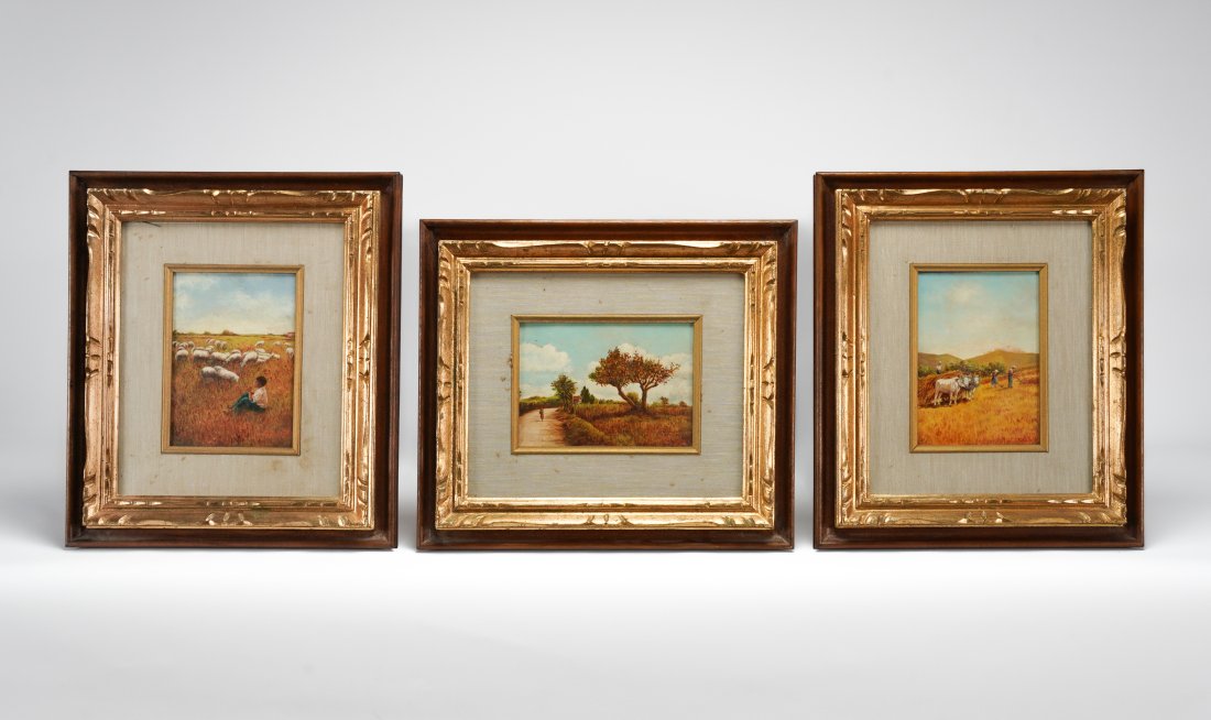 Stoduti, Clelia. Three 1986 Italian Rural Landscape Oil on Board Framed Paintings (1 of 8)