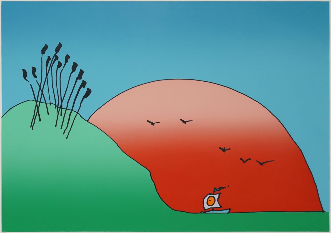 Max, Peter. MORNING ARRIVAL 1978 Original Framed Lithograph (1 of 6)