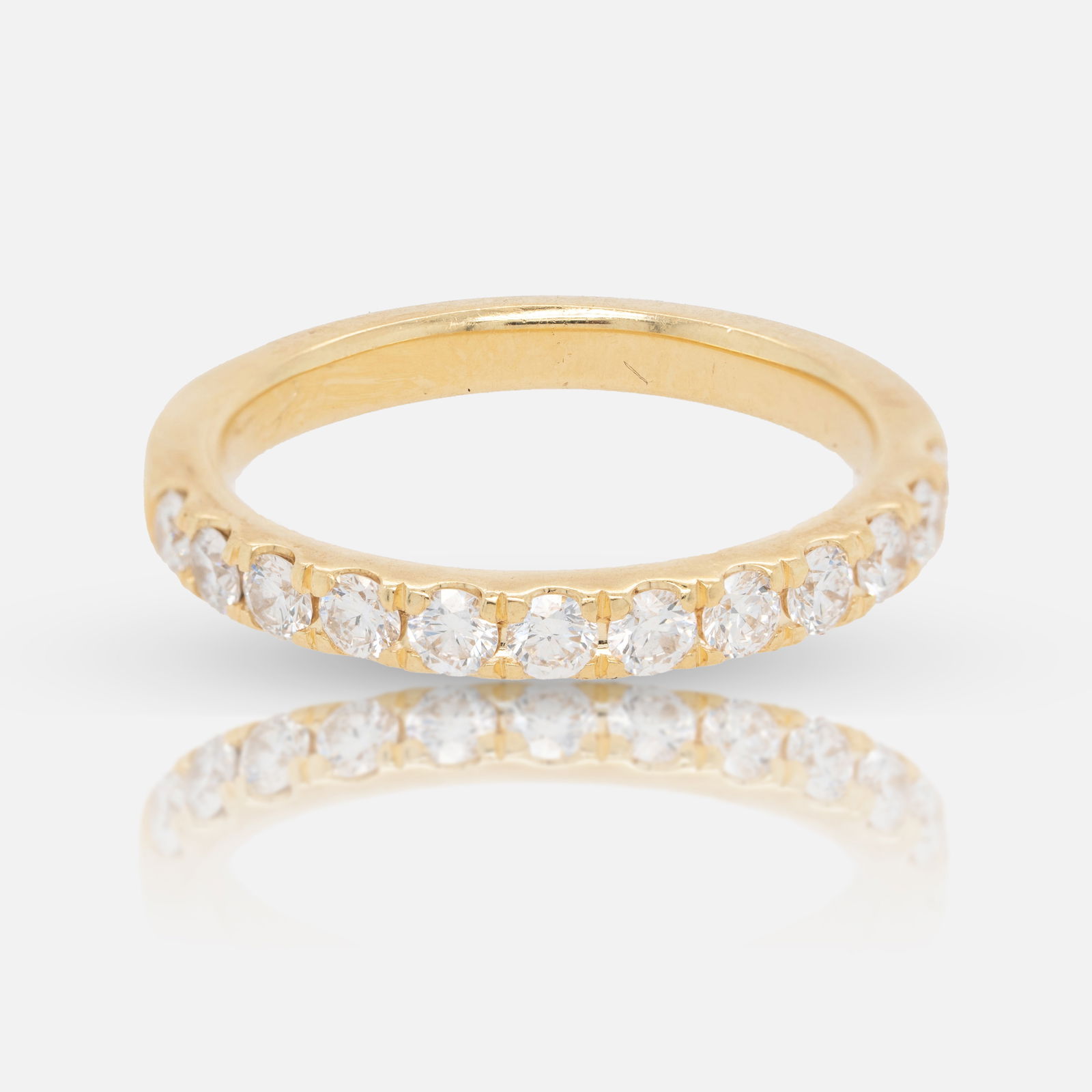 18K Yellow Gold Diamond Eternity Band Wedding Ring Sz 5.5 (1 of 4)