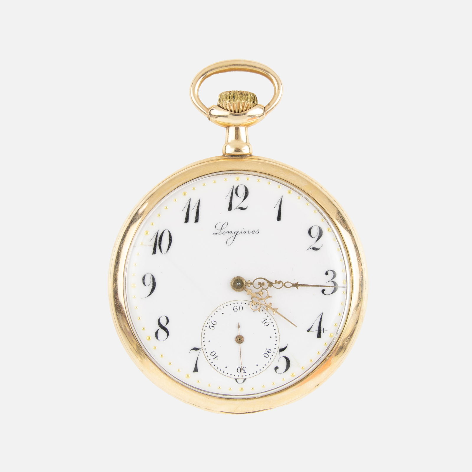 Antique Longines Gold Filled 8s Pocket Watch (1 of 1)