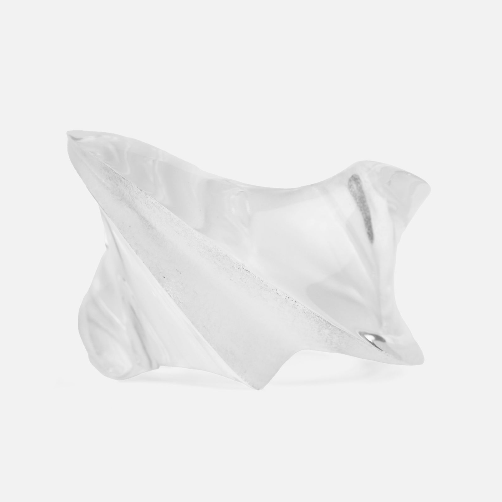 Fine Sculptural Clear and Frosted Lucite Cuff Artist Statement Acrylic Bracelet (1 of 3)