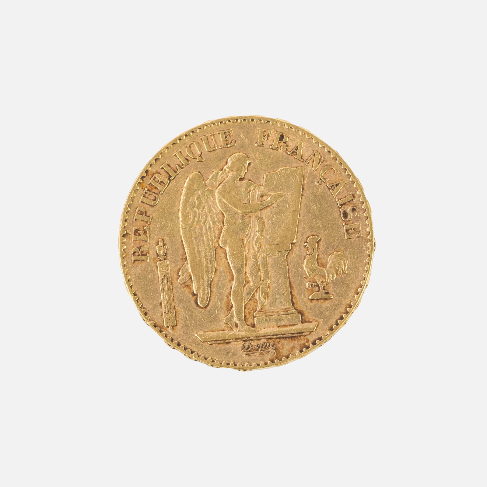 Gold Lucky Angel French Republic 20 Francs Coin 1898 (1 of 2)