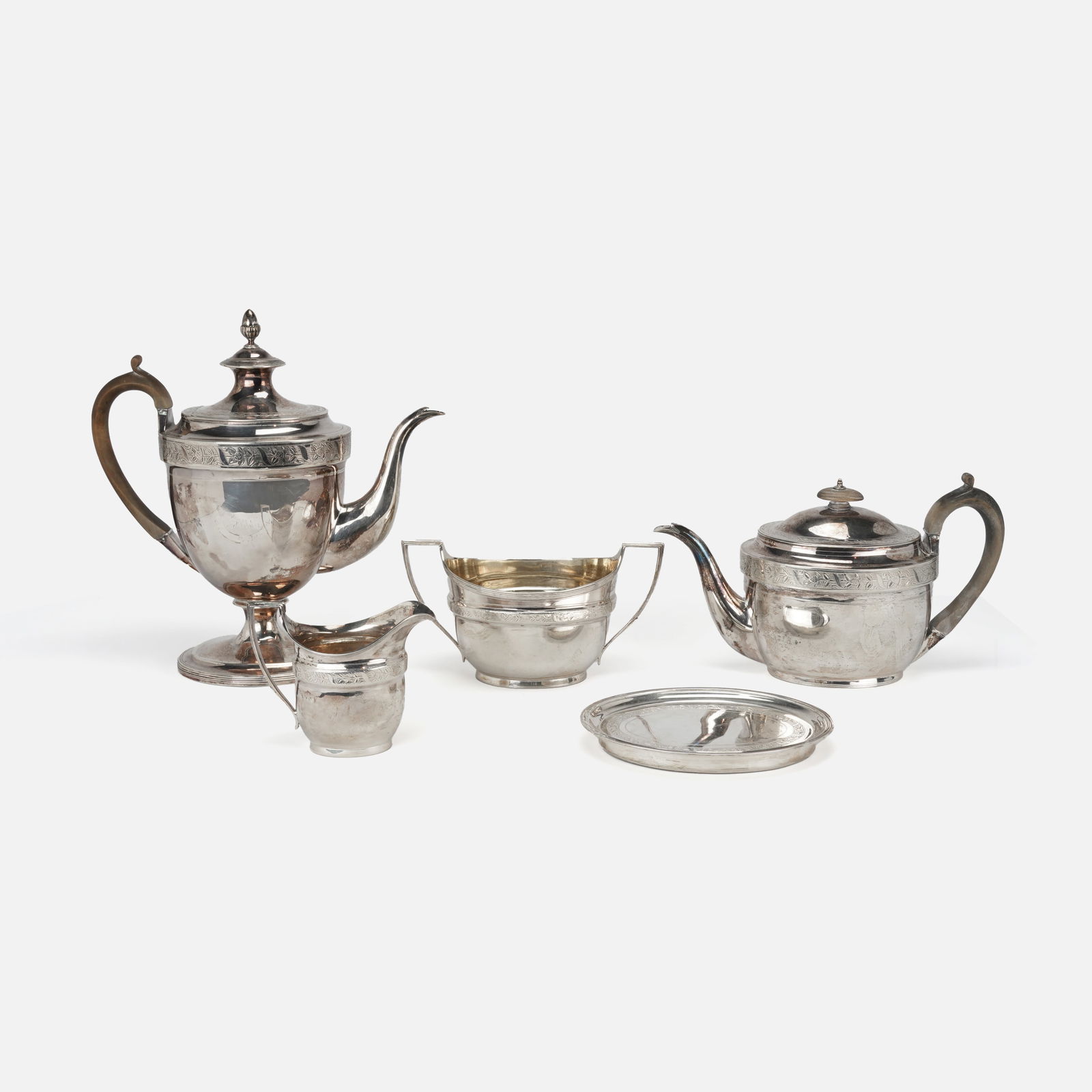 Antique English Sterling Silver Five-Piece Tea Set by John Emes (1 of 12)