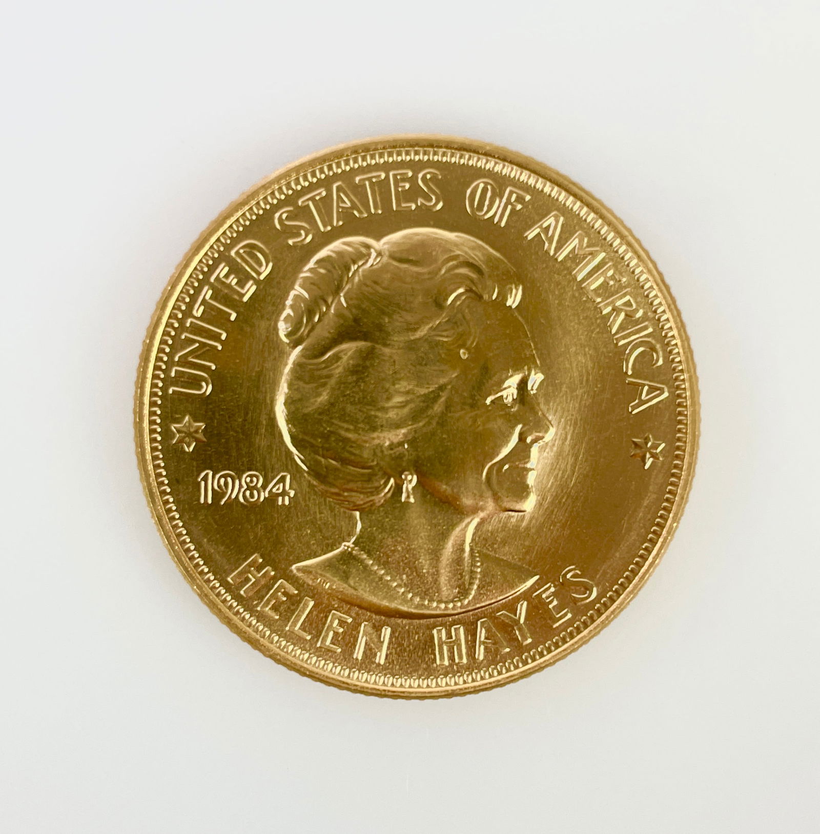 US 1984 Helen Hayes American Arts Commemorative 1 Troy Oz. Gold Bullion Round (1 of 4)