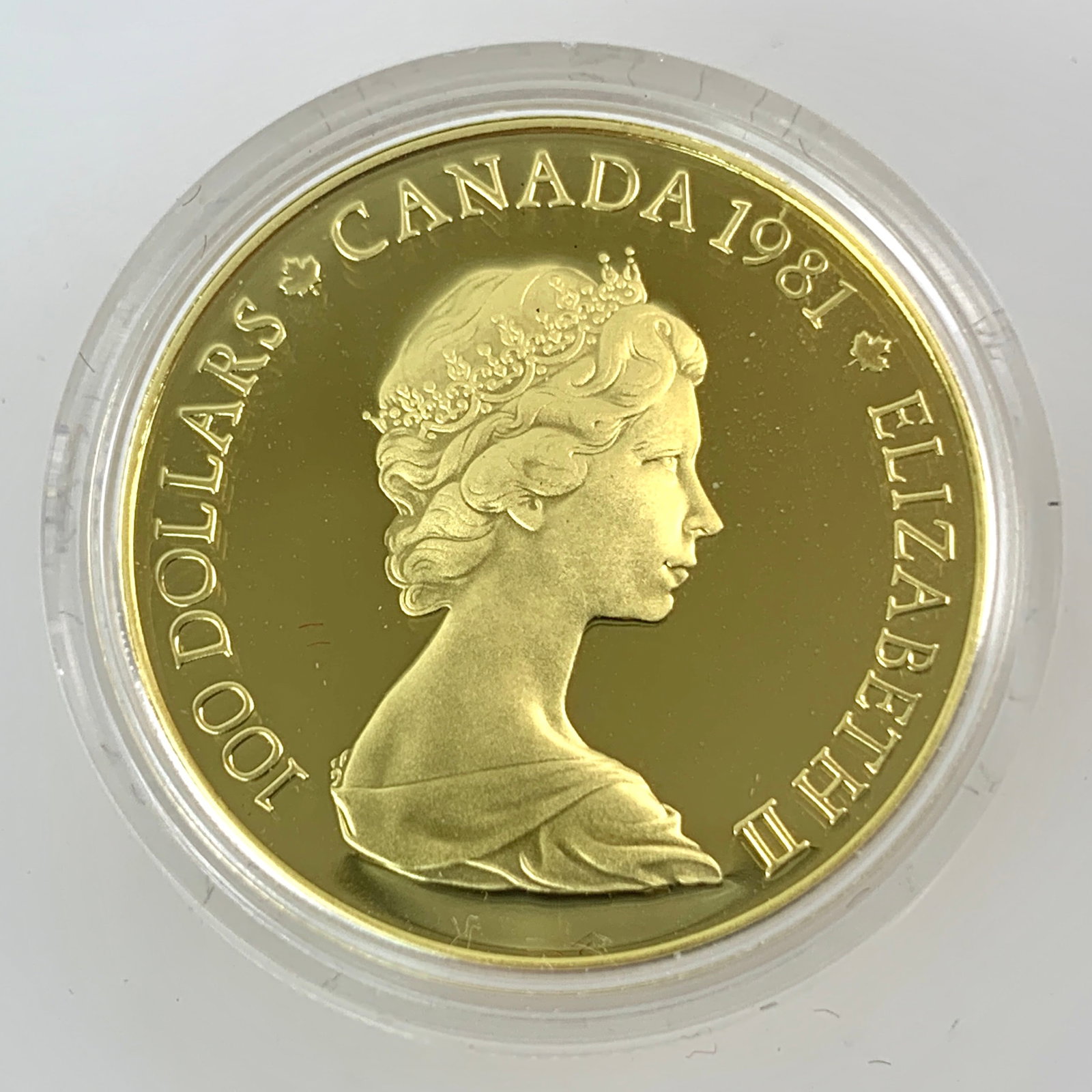 Canada 1981 O Canada $100 16.965g .917 Gold: Struck in 16.965g of .917 gold for an AGW of 15.5569g.