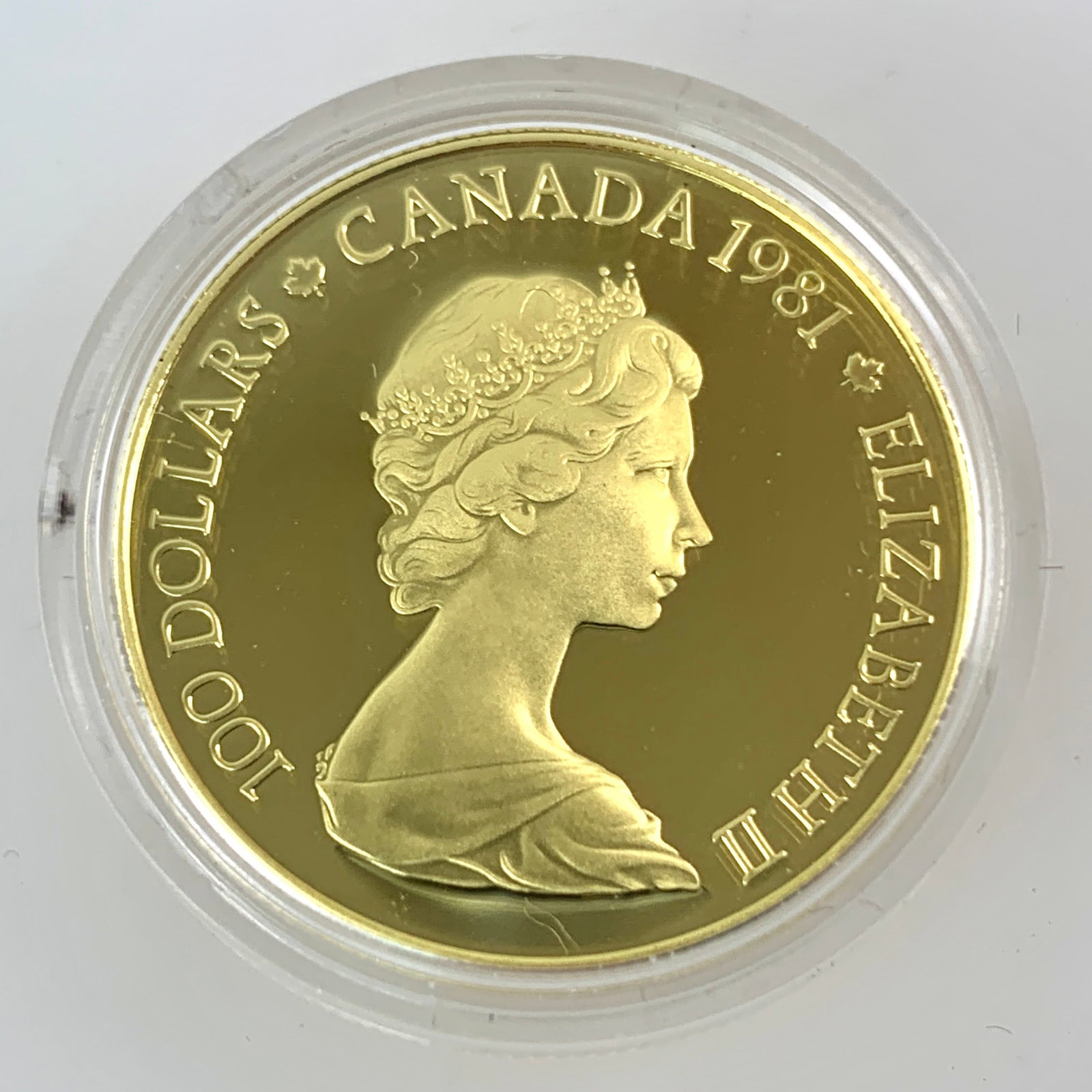 Canada 1981 O Canada $100 16.965g .917 Gold: Struck in 16.965g of .917 gold for an AGW of 15.5569g.