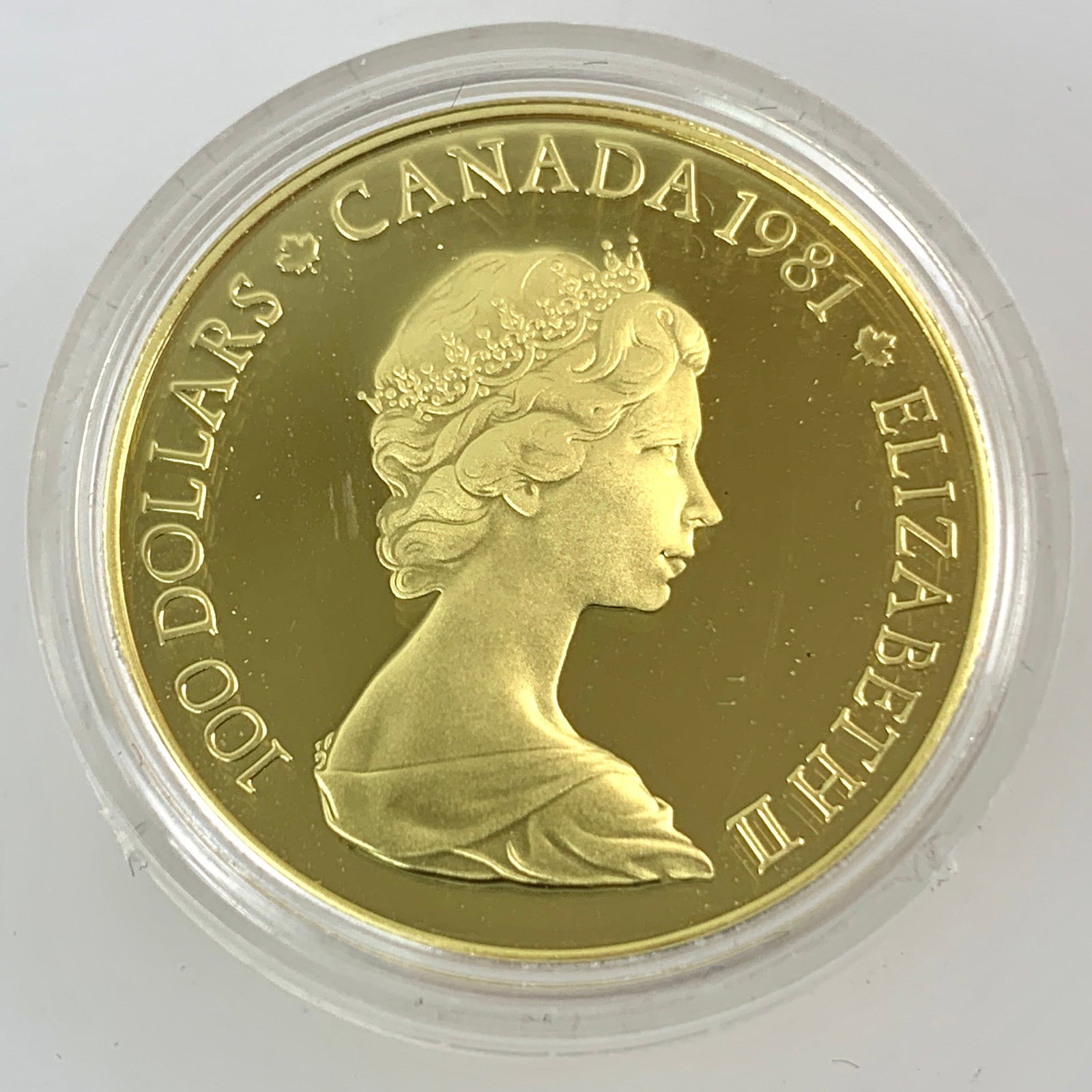 Canada 1981 O Canada $100 16.965g .917 Gold: Struck in 16.965g of .917 gold for an AGW of 15.5569g.