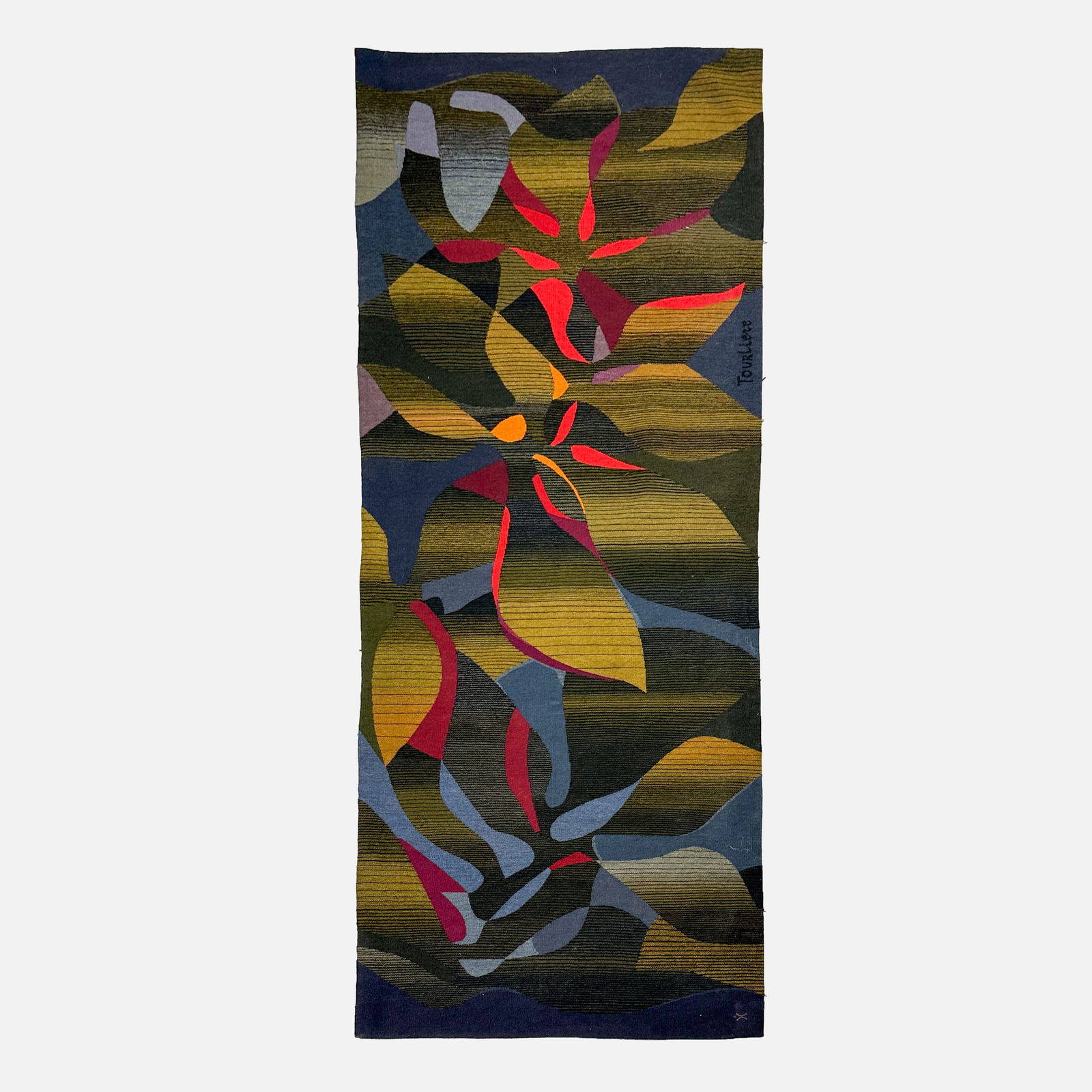 Michel Tourliere "Traces De Bleus / Traces of Bruises" Modernist Woven Art Tapestry (1 of 6)