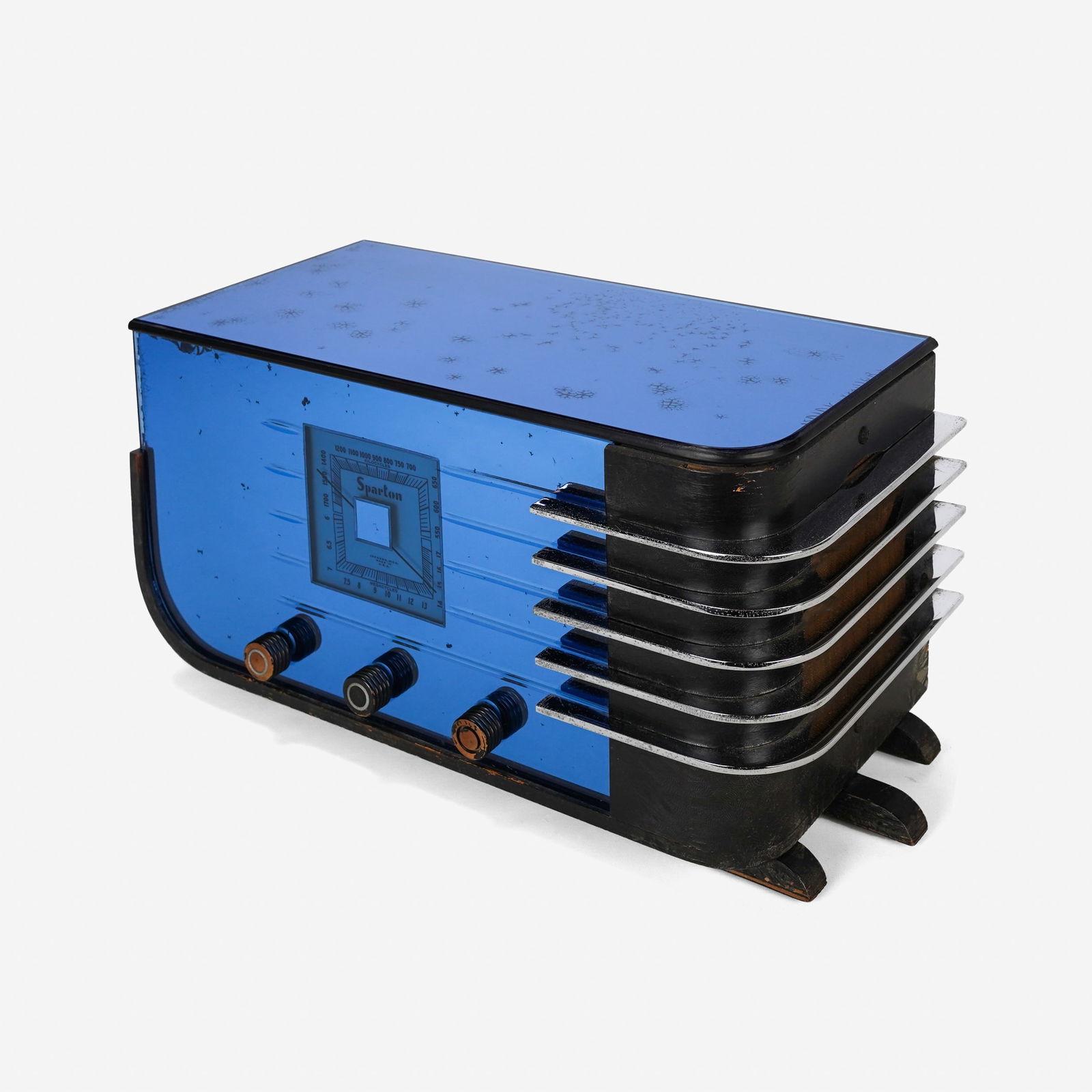 Original Machine Age Sparton Model 557 Blue Mirror "Sled" Radio (1 of 10)
