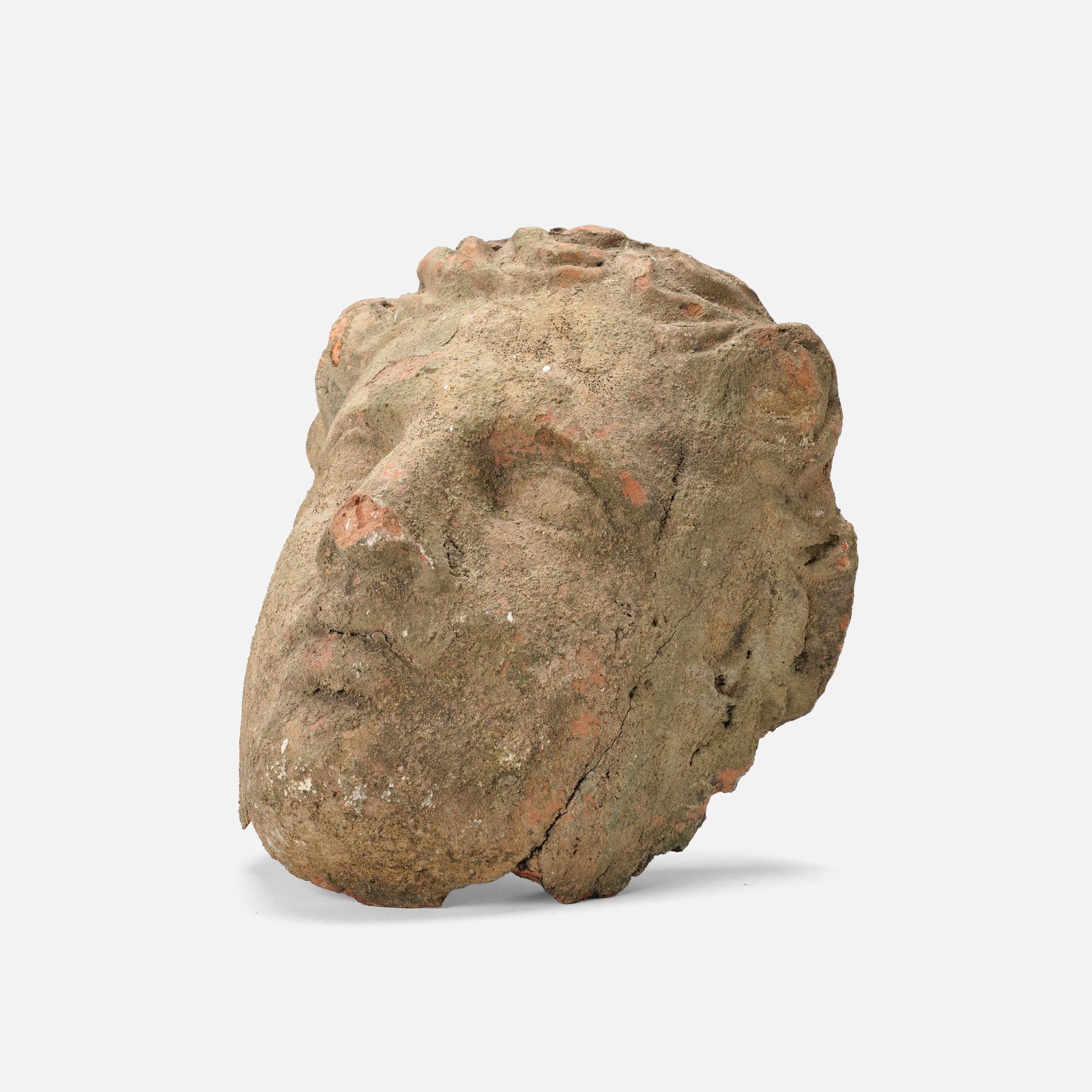 Antique Red Terracotta Sculpture Fragment of a Greek Style Human Head (1 of 5)
