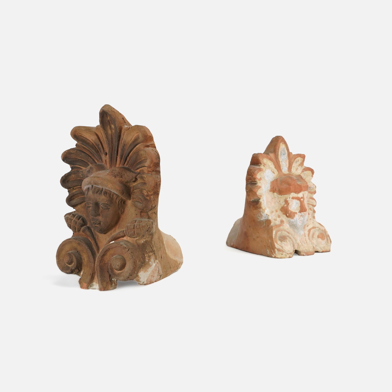 Pair of Etruscan Ceramic Decorative Antefixes - Mercury (1 of 7)
