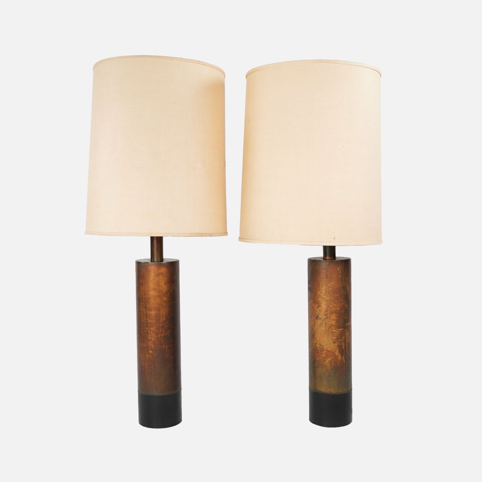 Pair Vintage 1970s Brass and Leather MCM Table Lamps by Laurel Lamp Co H-890 (1 of 9)