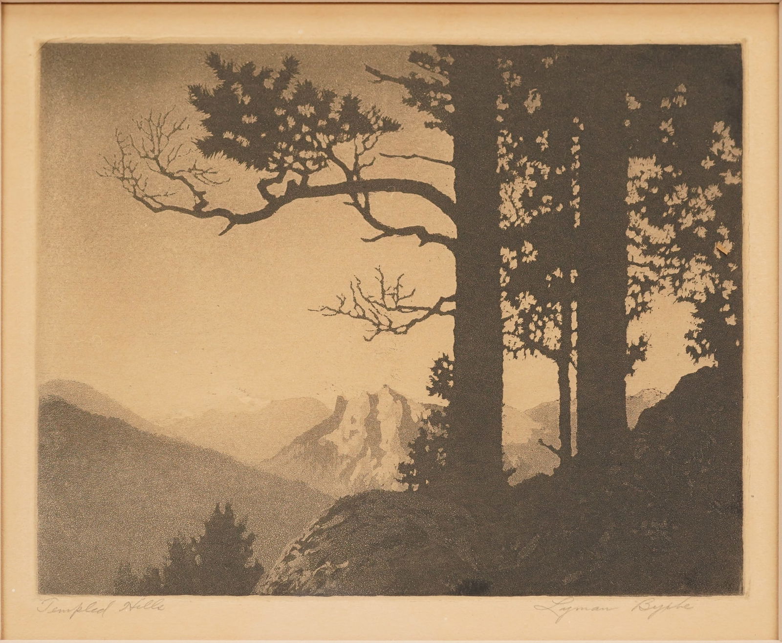Lyman Byxbe TEMPLED HILLS Framed Etching (1 of 5)