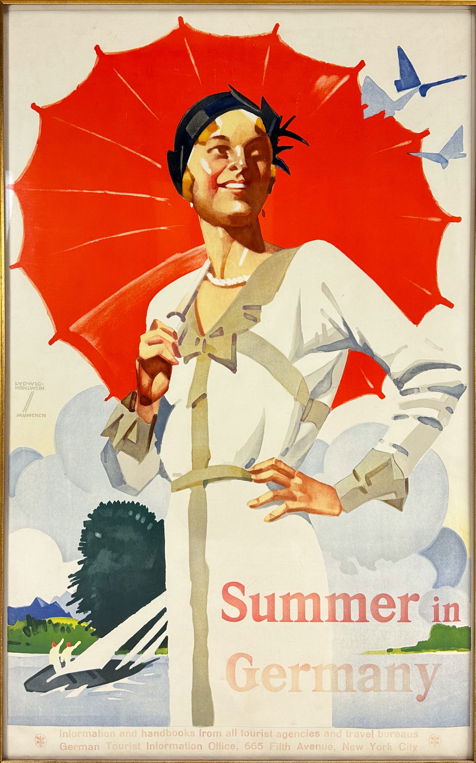 Ludwig Hohlwein 1930s SUMMER IN GERMANY Original Art Deco Advertising Travel Poster (1 of 7)