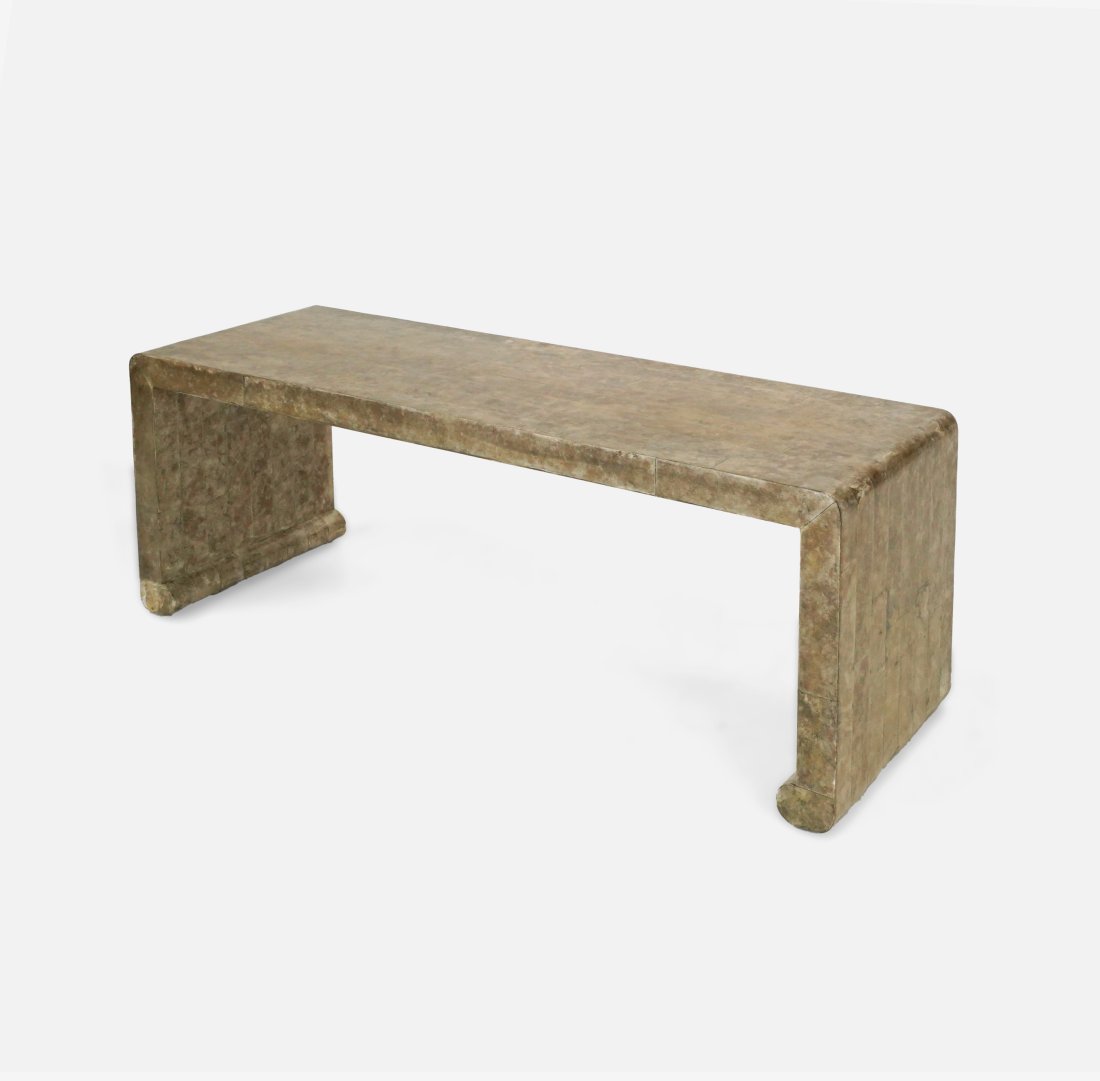 Mica Mineral Veneer Covered Console Coffee Table (Manner of Jean-Michel Frank) (1 of 7)