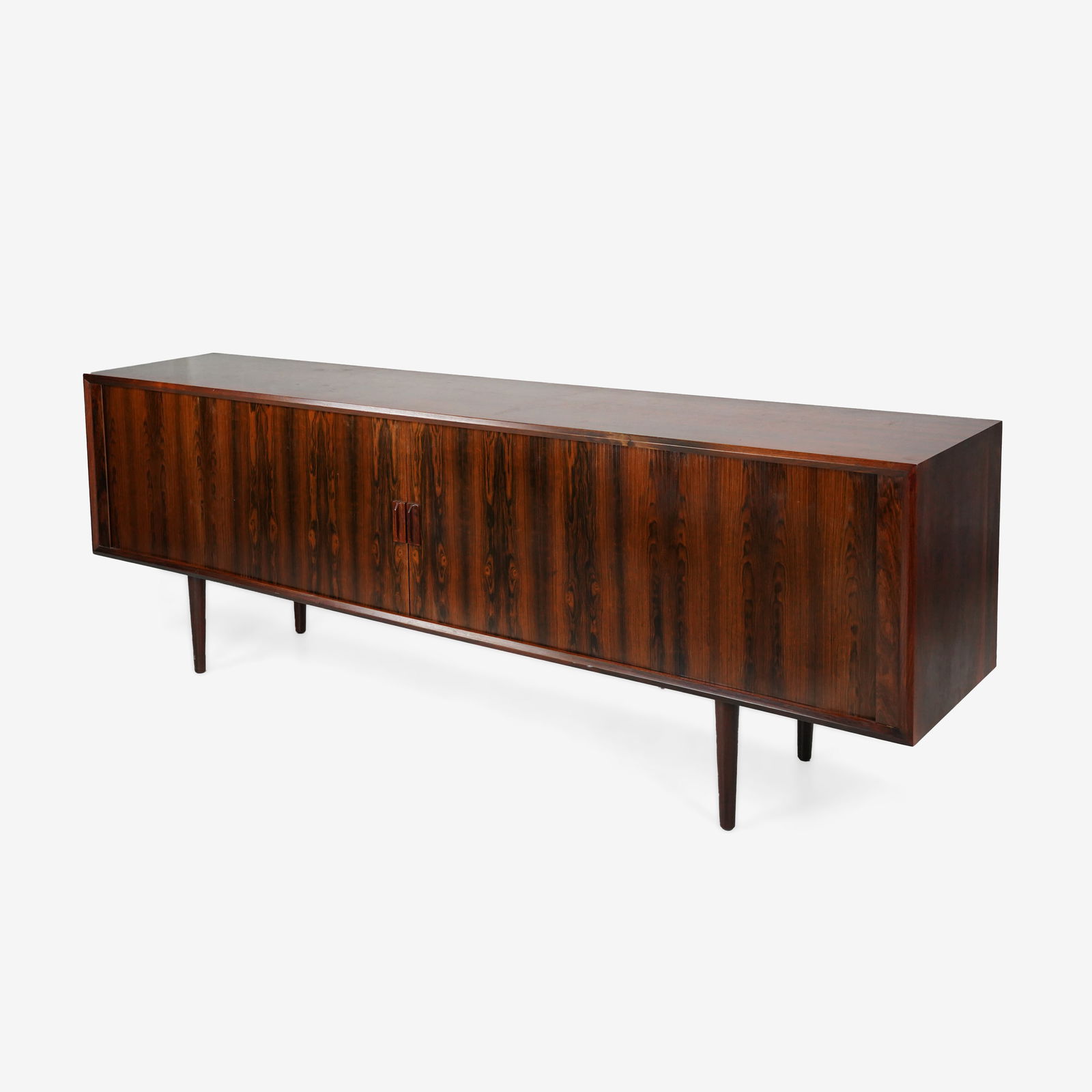 Svend Aage Larsen for Faarup Mobelfabrik Brazilian Rosewood Tambour Door Credenza (1 of 15)