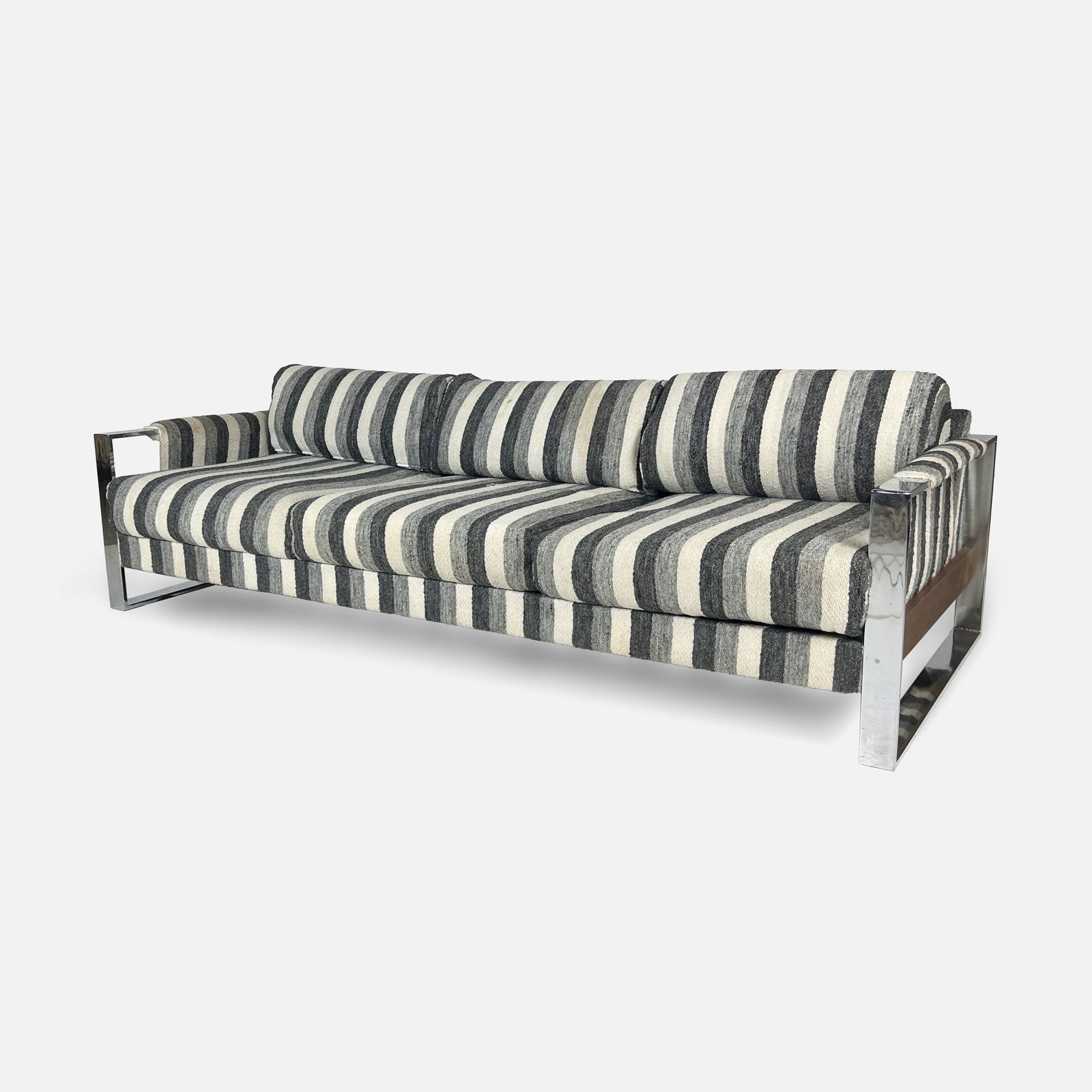 Adrian Pearsall for Craft Associates Three Seat MCM Chrome Sofa (1 of 6)