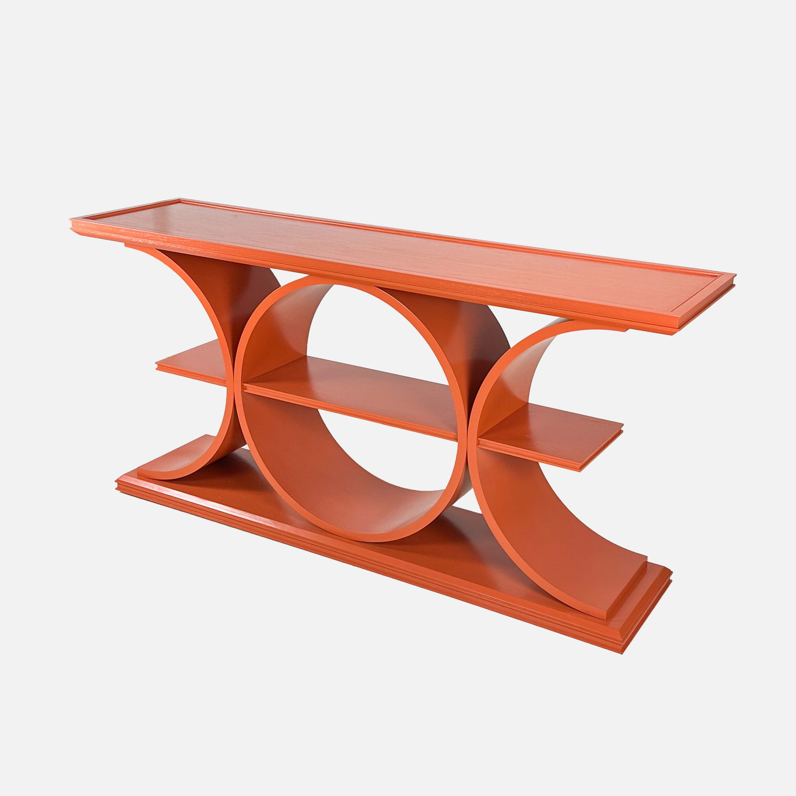 Thom Filicia "Strathmore" Orange Lacquer Console Table (1 of 8)
