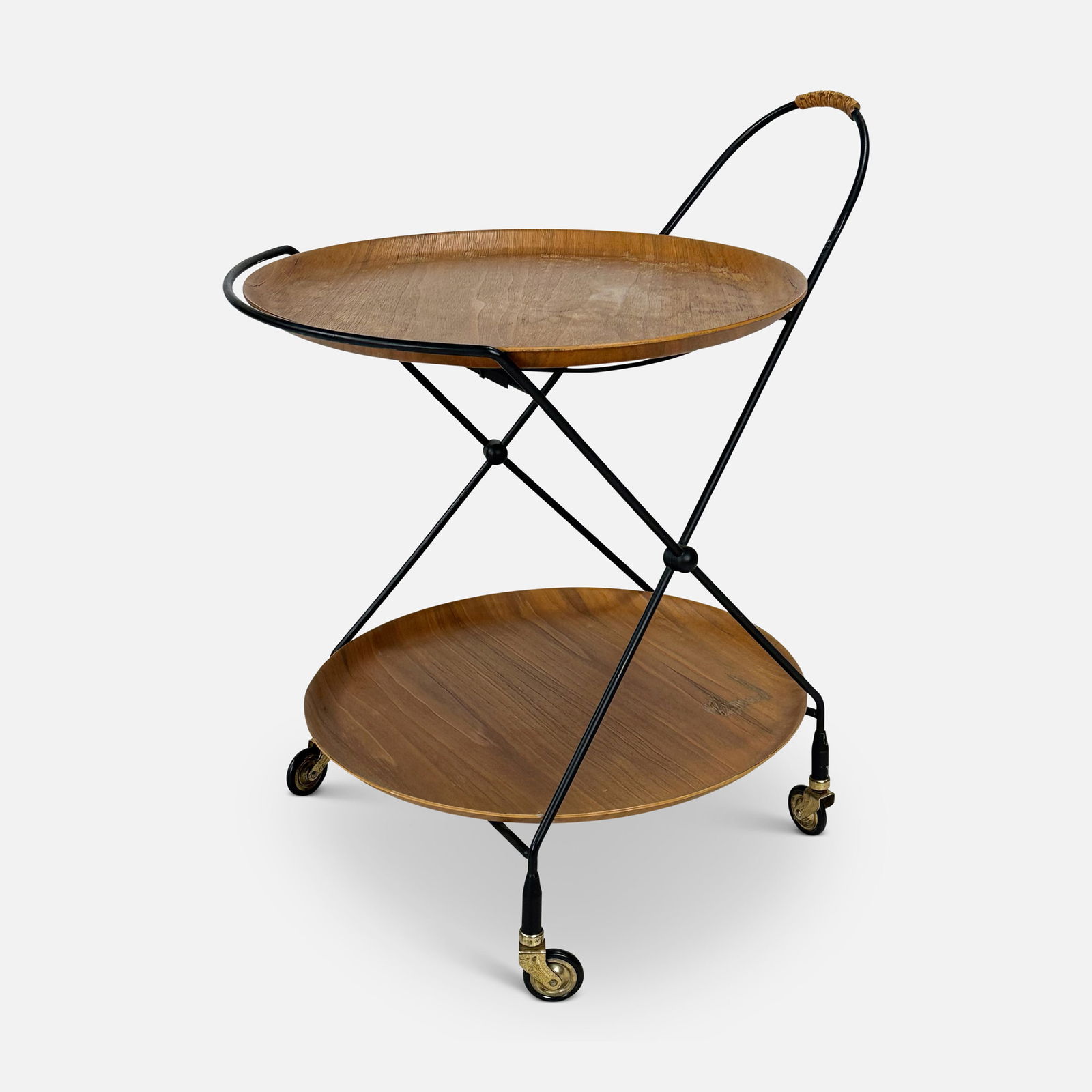 Ary Fanerprodukter Nybro Swedish Modern Teak 2-Tier Serving Trolley Tray (1 of 7)