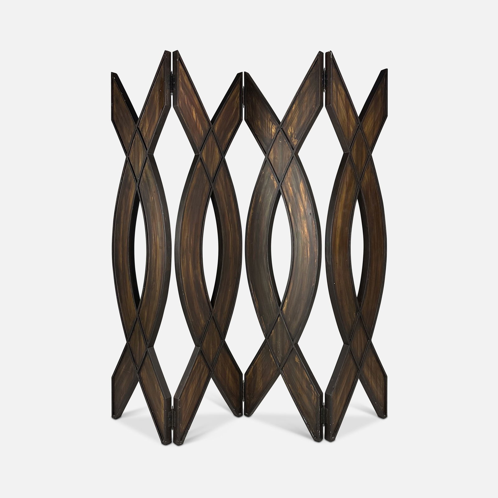 French Style Vintage 20thC Patinated Metal Room Divider Screen (1 of 6)