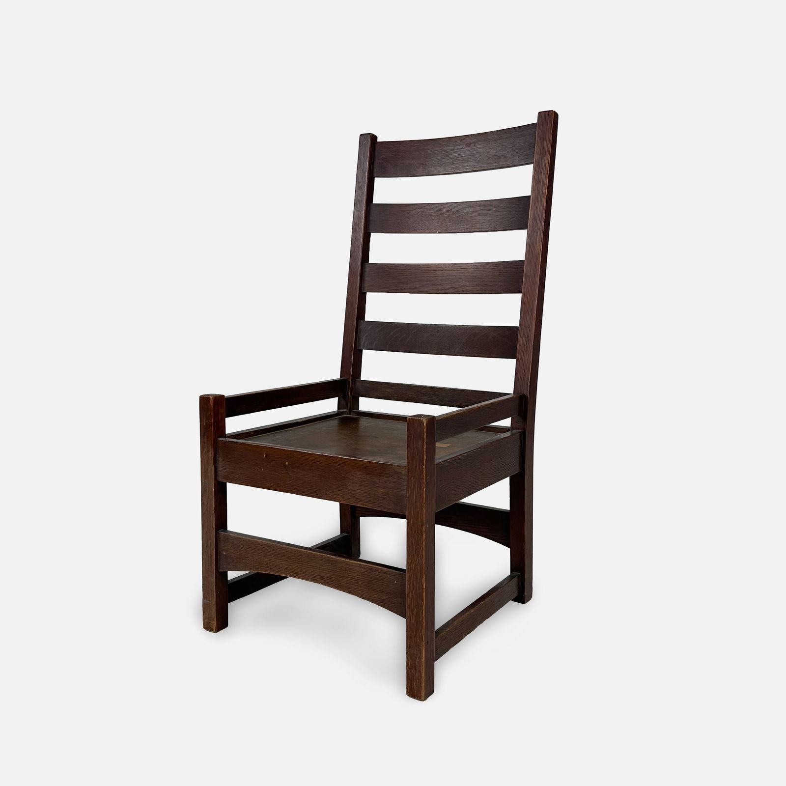 Gustav Stickley #2608 Arts and Crafts 1902 Mission Oak Ladder Back Side Chair (1 of 7)