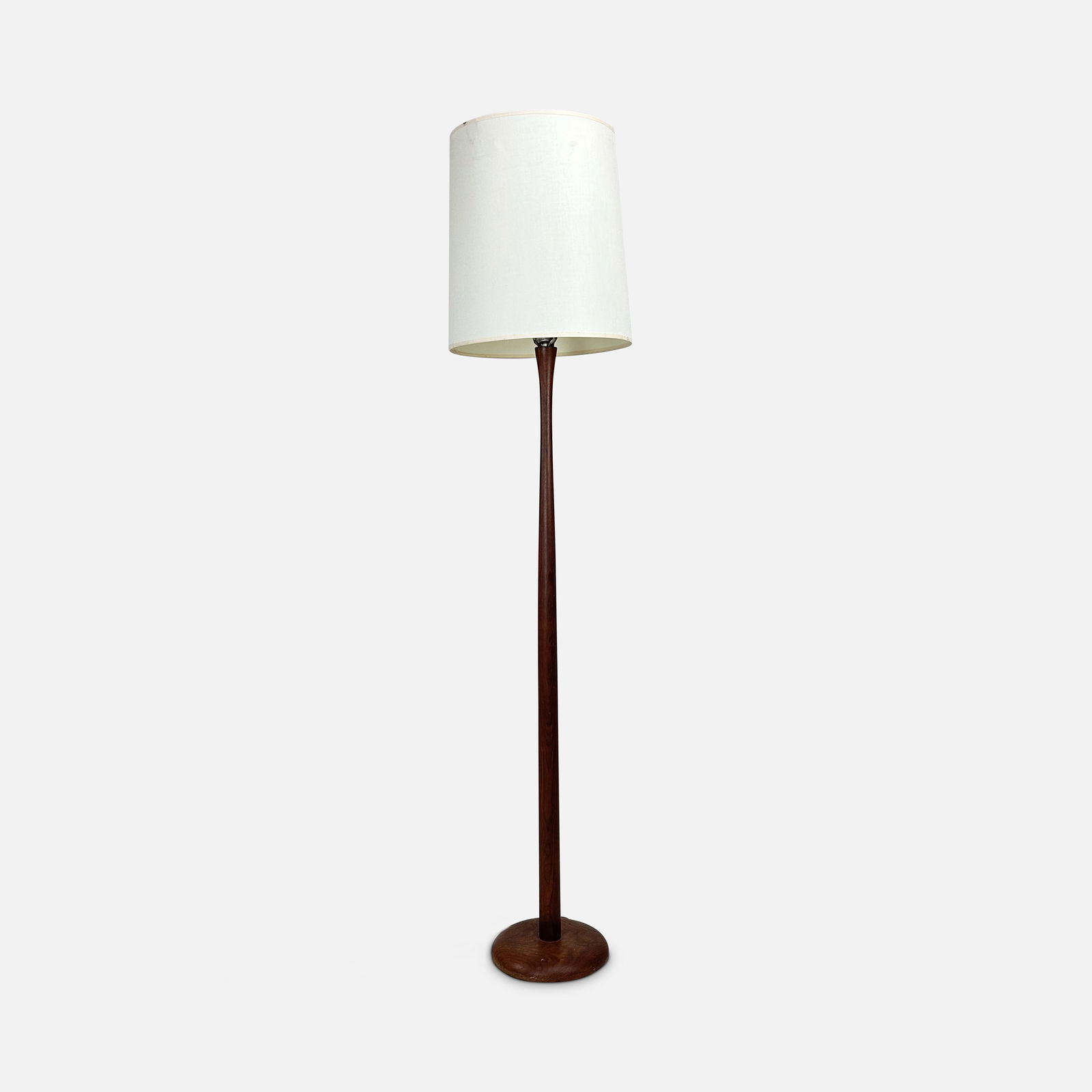 1960s Mid Century Modern Tapered Solid Teak Wood Floor Lamp (1 of 5)
